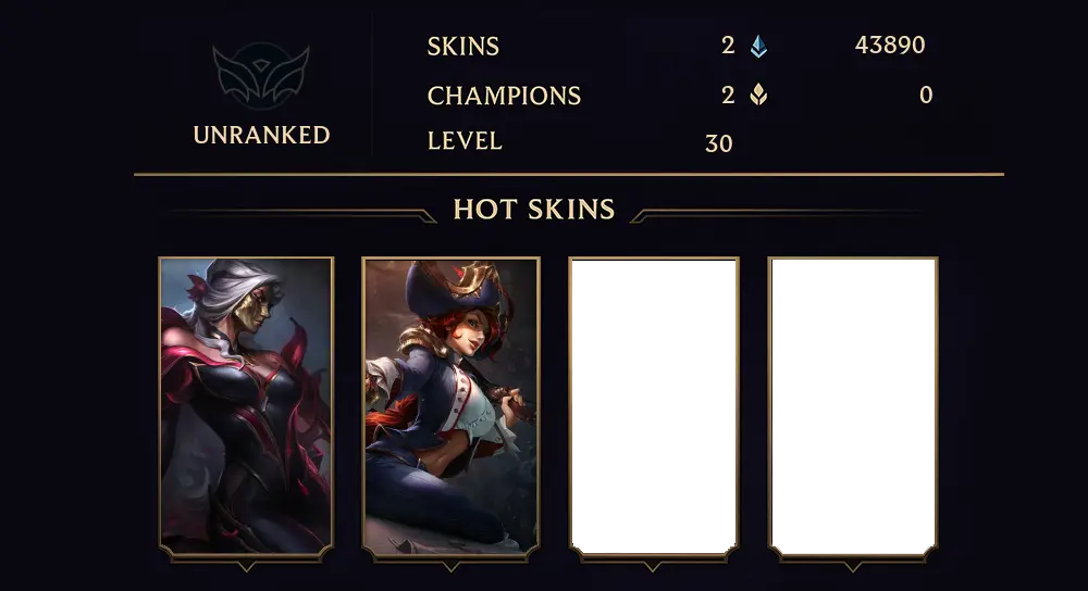 UNRANKED - 30 LVL - 2 SKIN