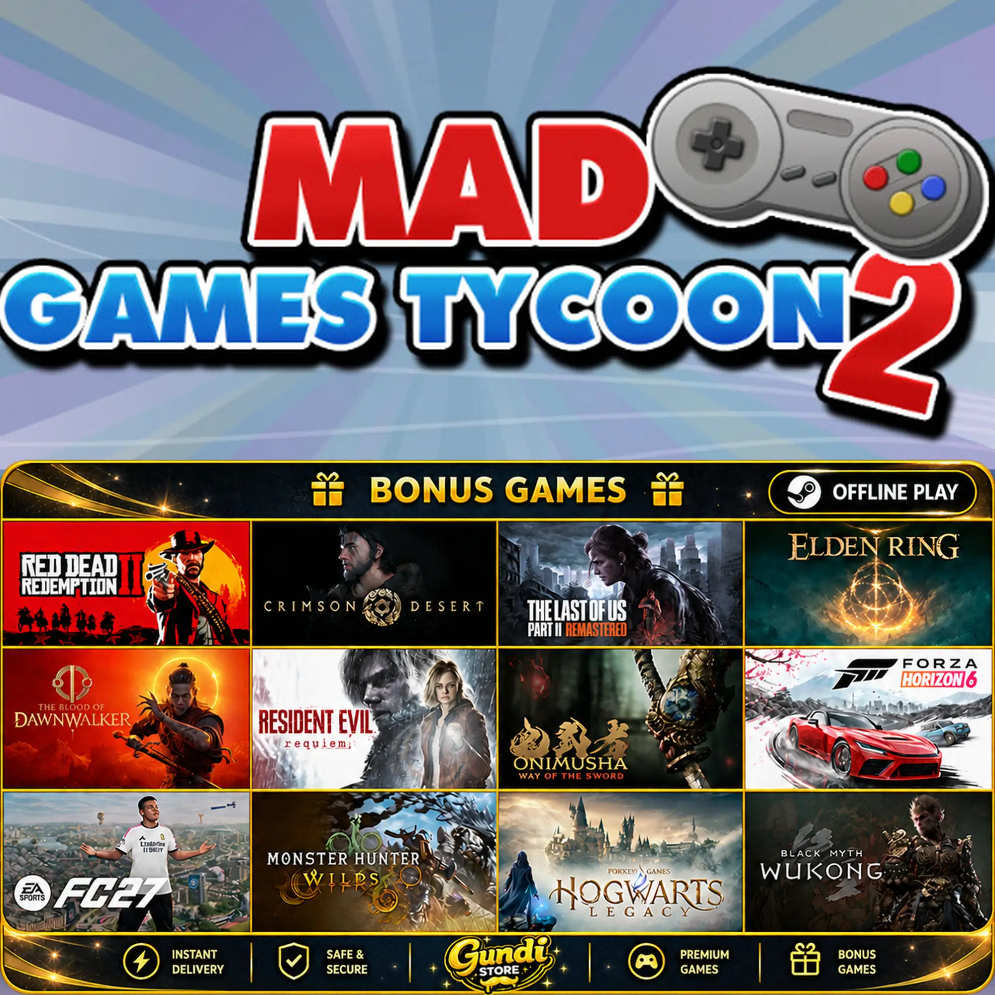 [AUTO CODE] - Mad Games Tycoon 2 + BONUS GAME