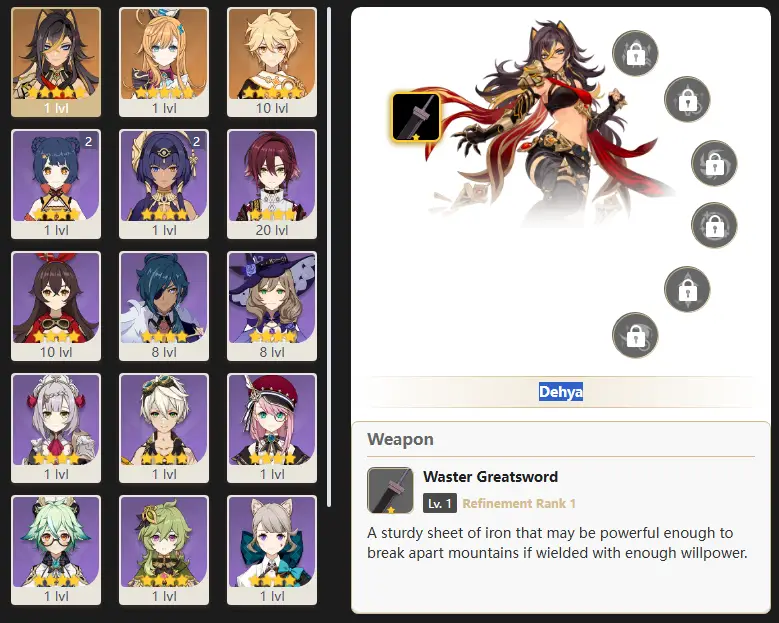 EU- AR: 25 - 17 CHARACTERS [ 2 - FIVE STARS CHARACTERS ] Dehya - Escoffier