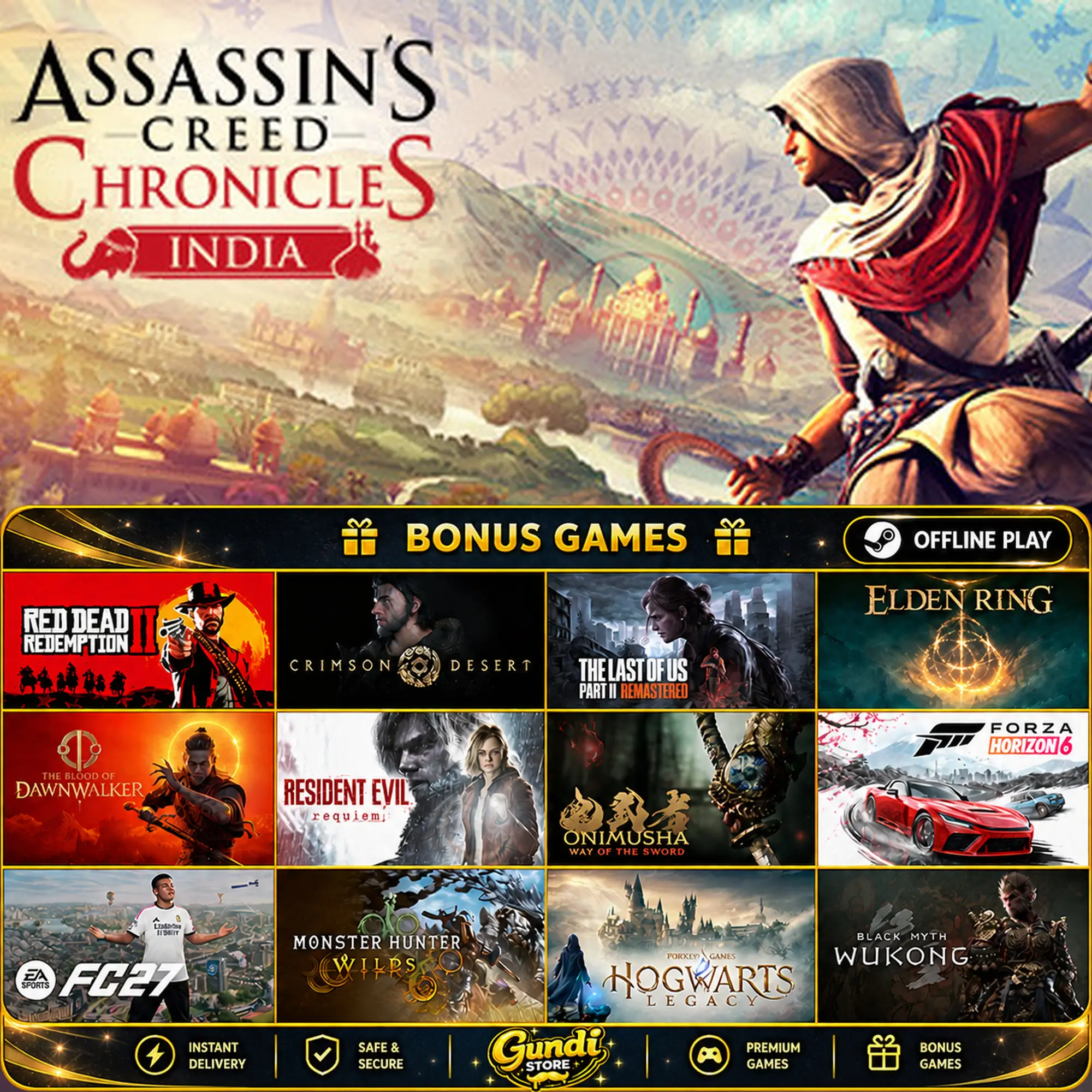 [AUTO CODE] - Assassin's Creed Chronicles_ India + BONUS GAME