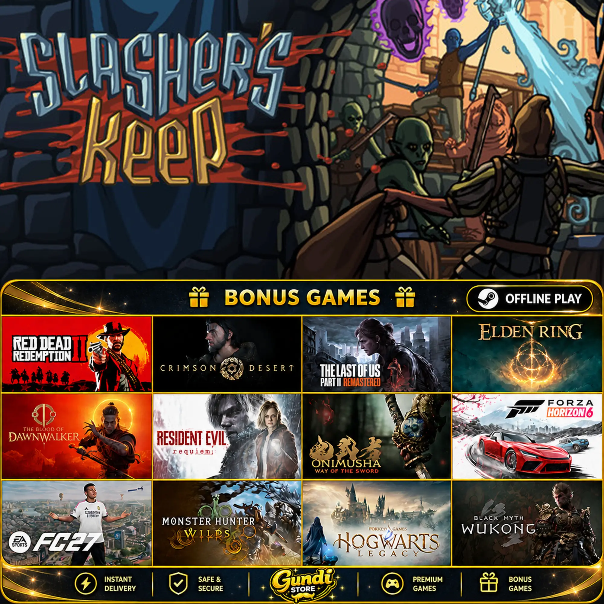 [AUTO CODE] - Slasher's Keep + BONUS GAME