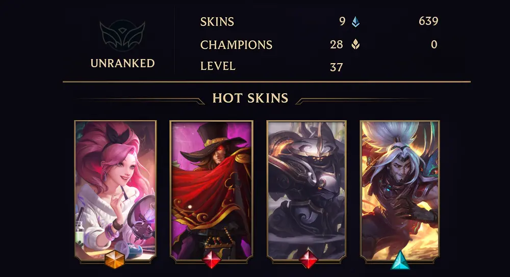 UNRANKED - 37 LVL - 9 SKIN