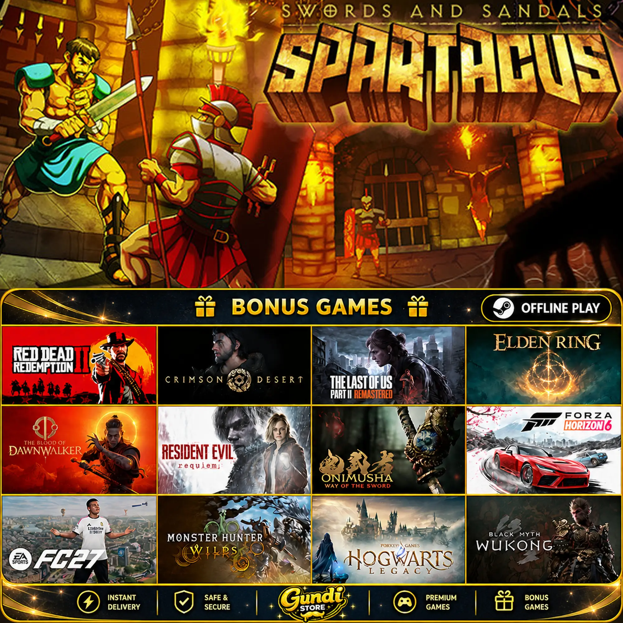 [AUTO CODE] - Swords and Sandals Spartacus + BONUS GAME