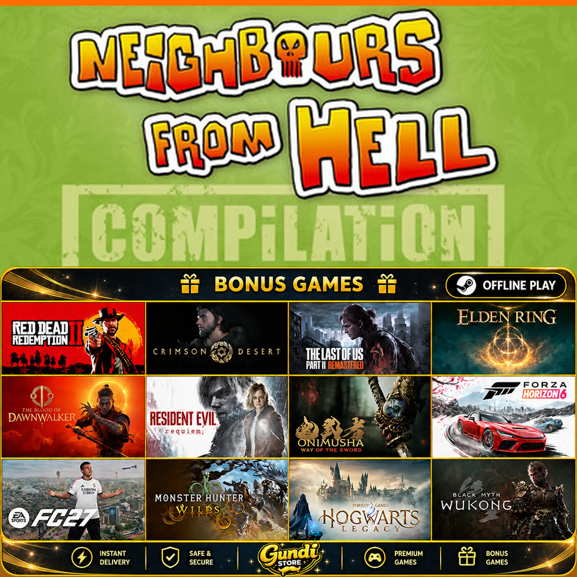 [AUTO CODE] - Neighbours from Hell + BONUS GAME