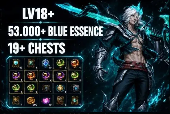 League of Legends: Wild Rift - EU Server - Level 25 - 11 Champion Chests - 6-8 Skin Chests - 65,000-75,000 Blue Motes - Android/iOS - Full Access
