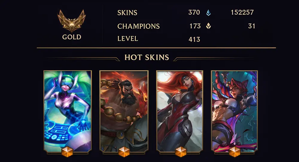 GOLD IV - 413 LVL - 370 SKIN