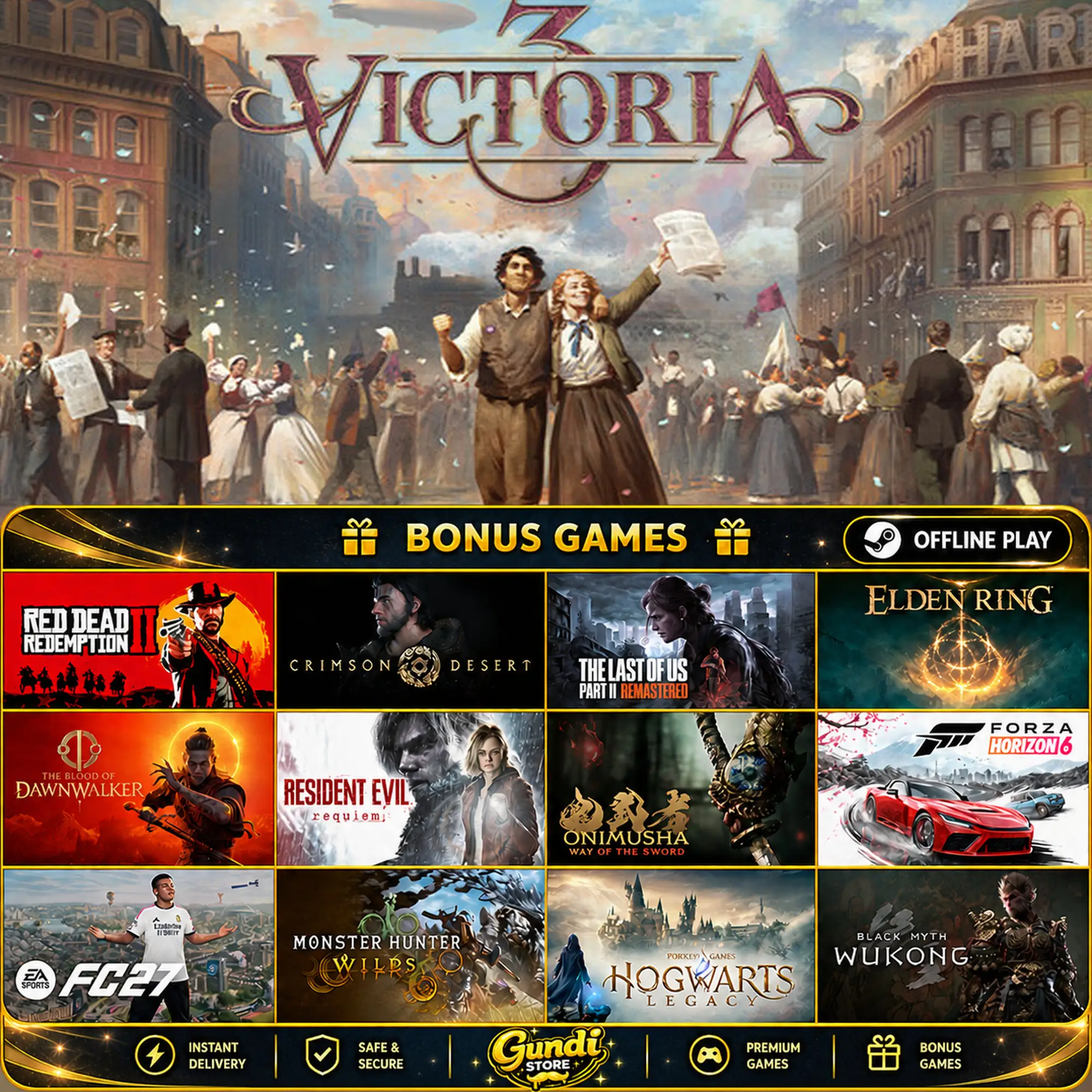 [AUTO CODE] - Victoria 3 + BONUS GAME