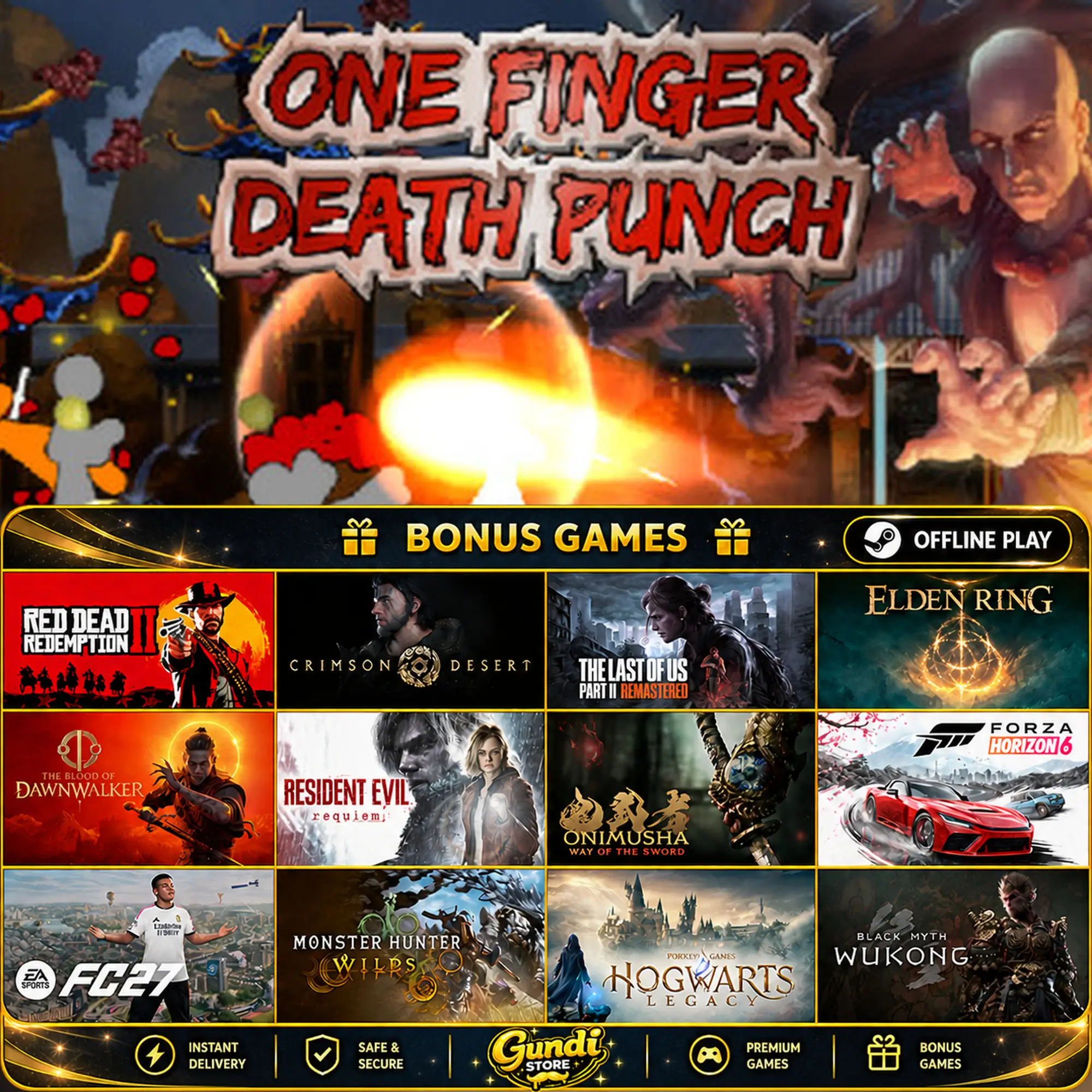 [AUTO CODE] - One Finger Death Punch + BONUS GAME