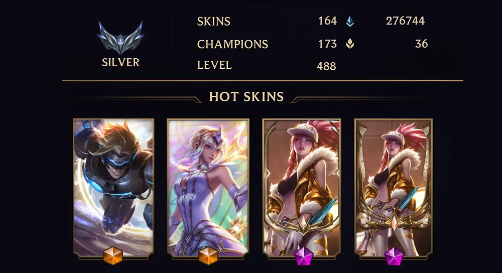 SILVER I - 488 LVL - 164 SKIN