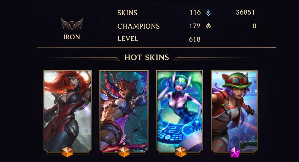 IRON I - 618 LVL - 116 SKIN