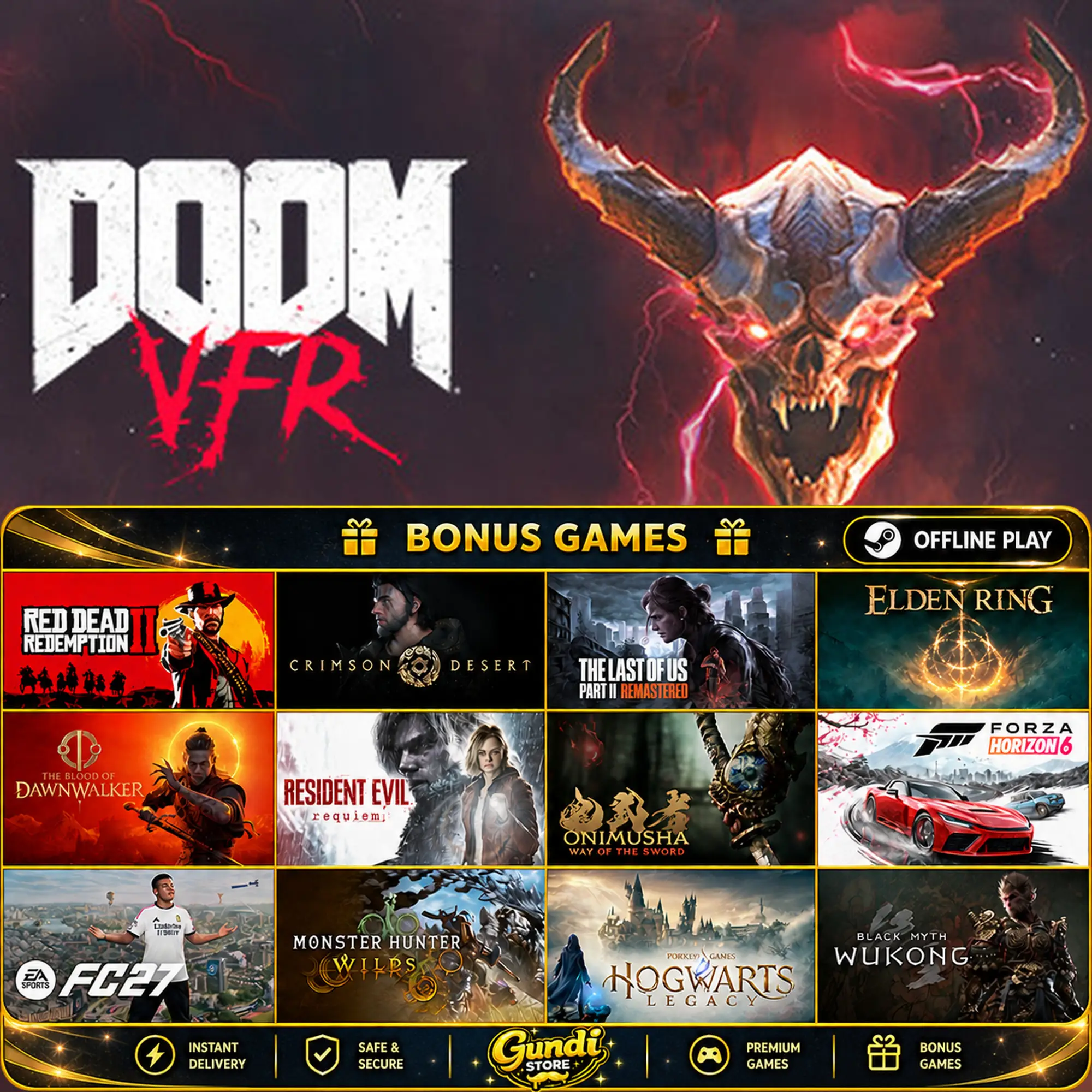[AUTO CODE] - DOOM VFR + BONUS GAME
