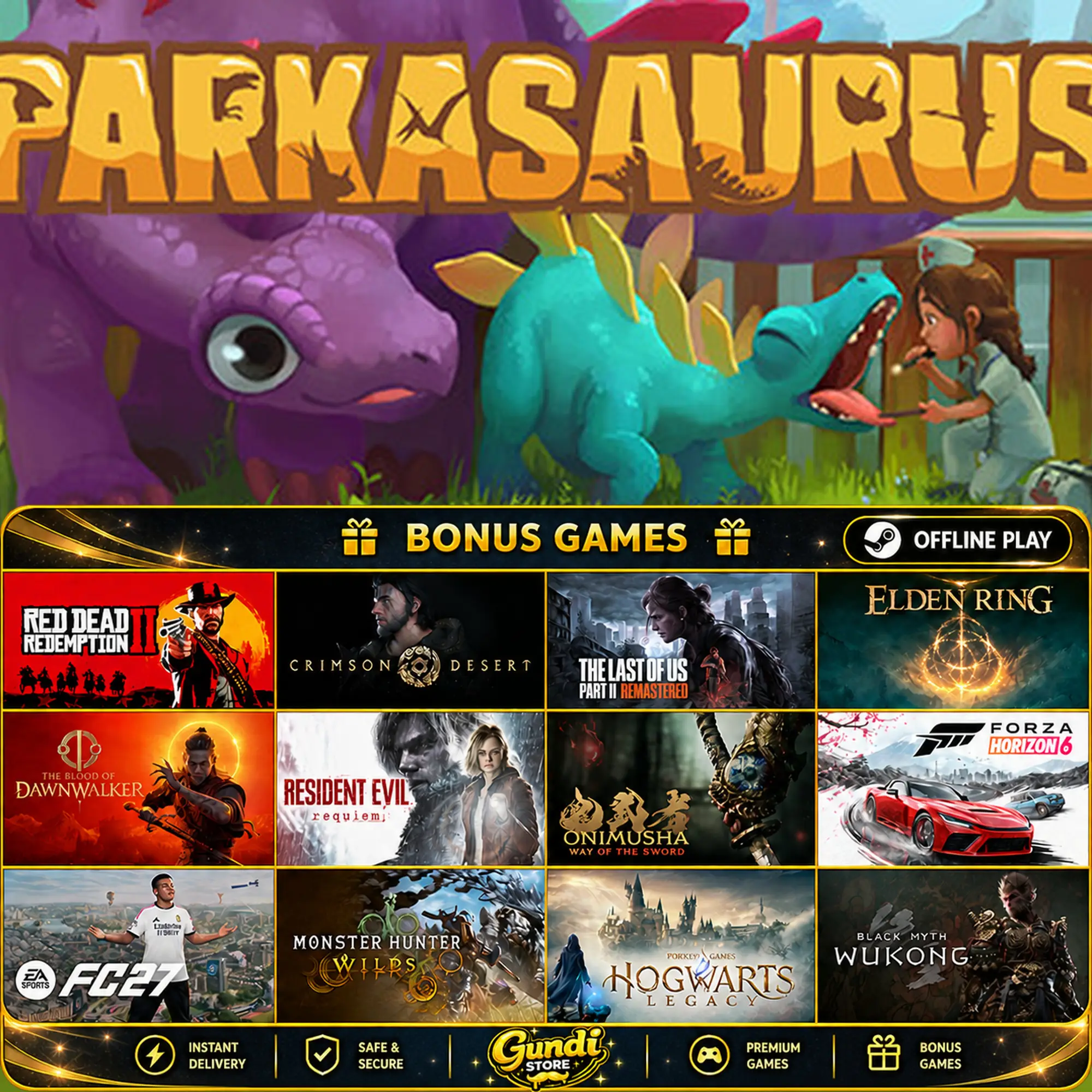 [AUTO CODE] - Parkasaurus + BONUS GAME