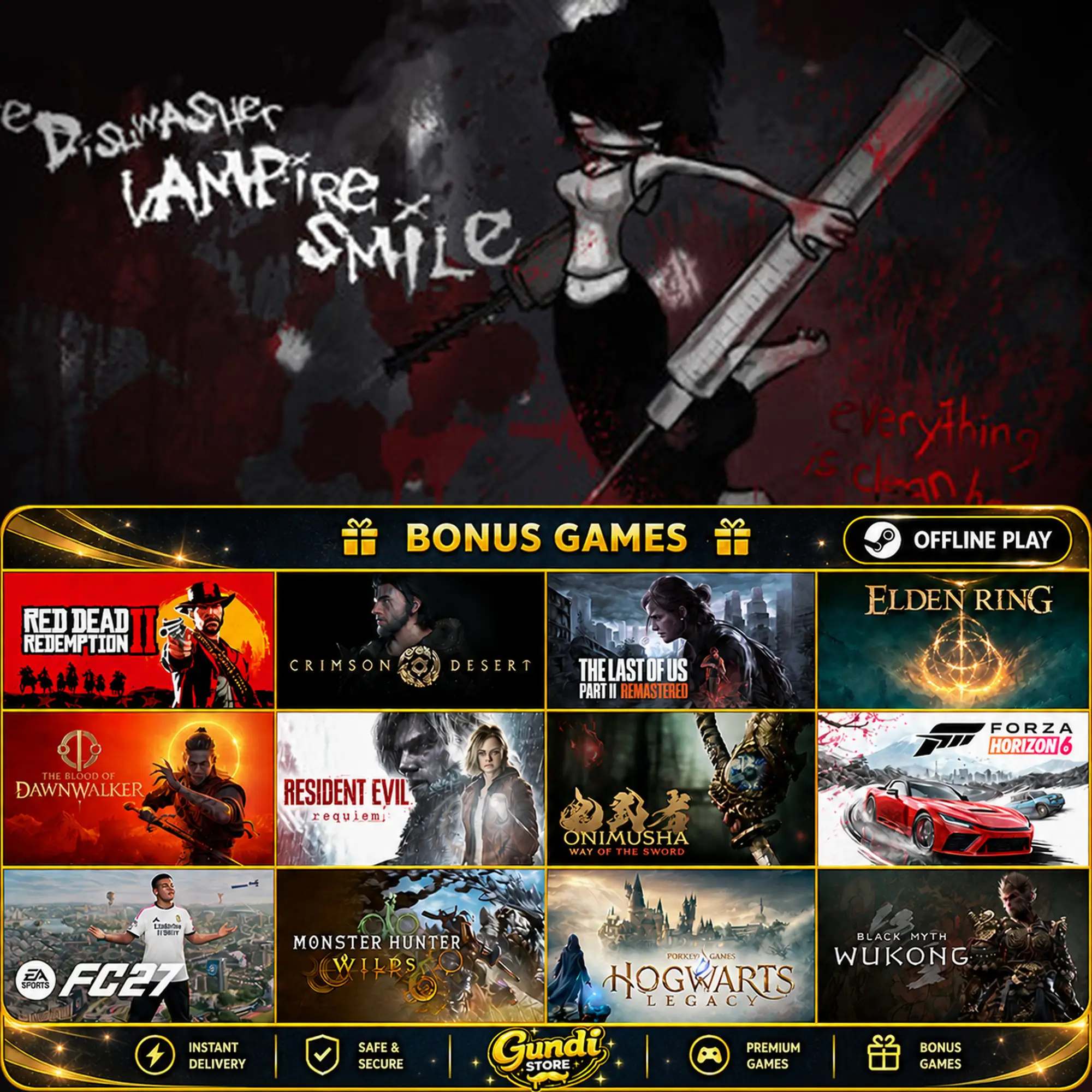 [AUTO CODE] - The Dishwasher_ Vampire Smile + BONUS GAME