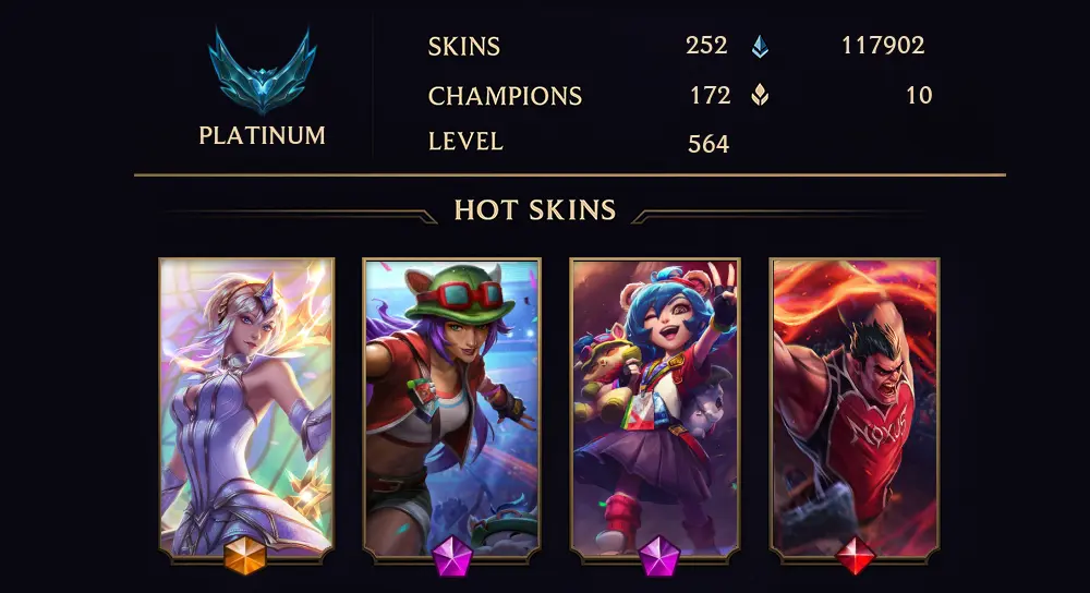 PLATINUM IV - 564 LVL - 252 SKIN