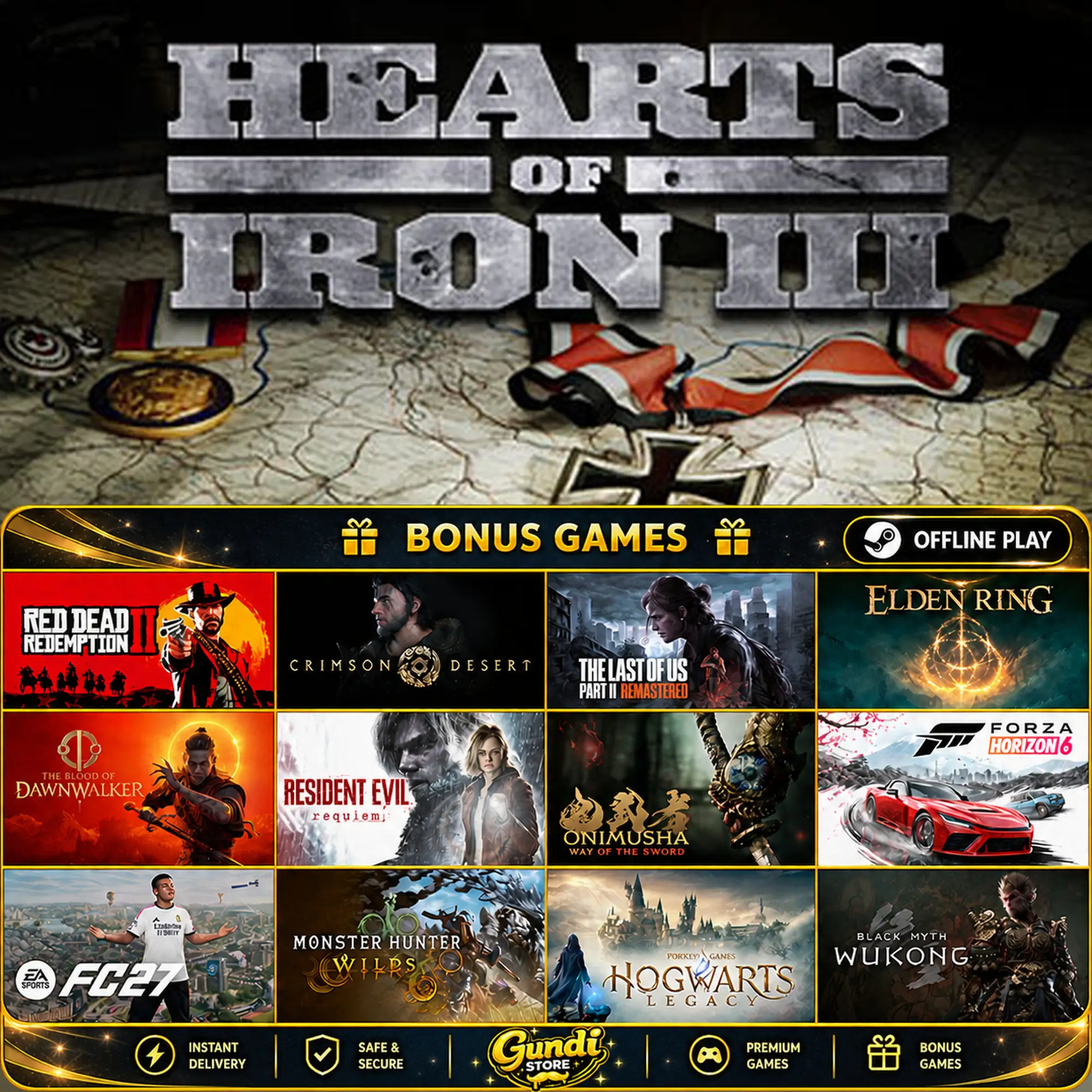 [AUTO CODE] - Hearts of Iron III + BONUS GAME