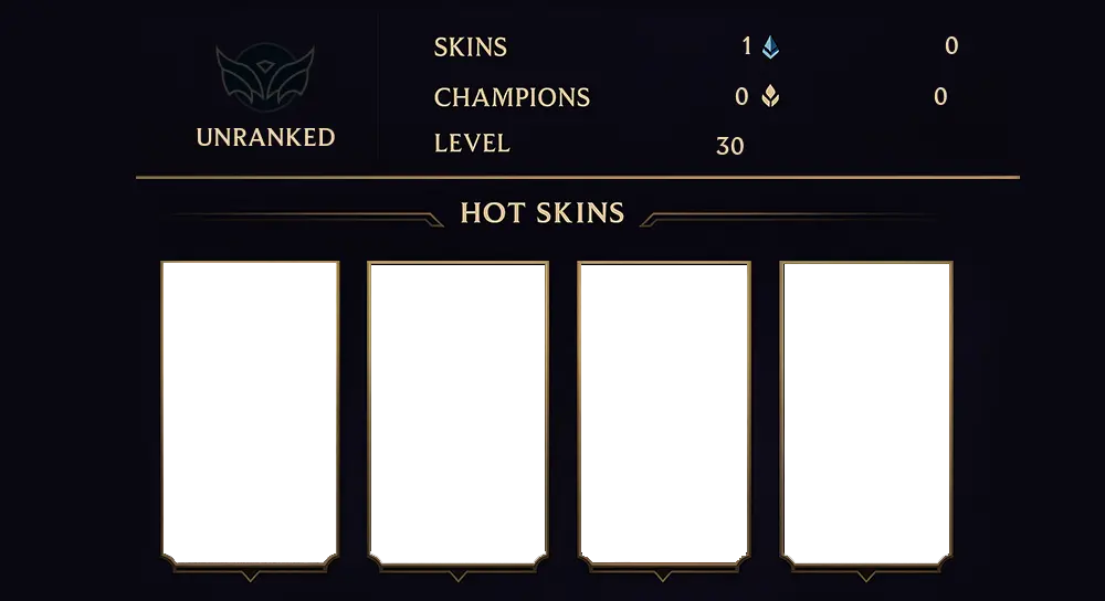 UNRANKED - 30 LVL - 1 SKIN