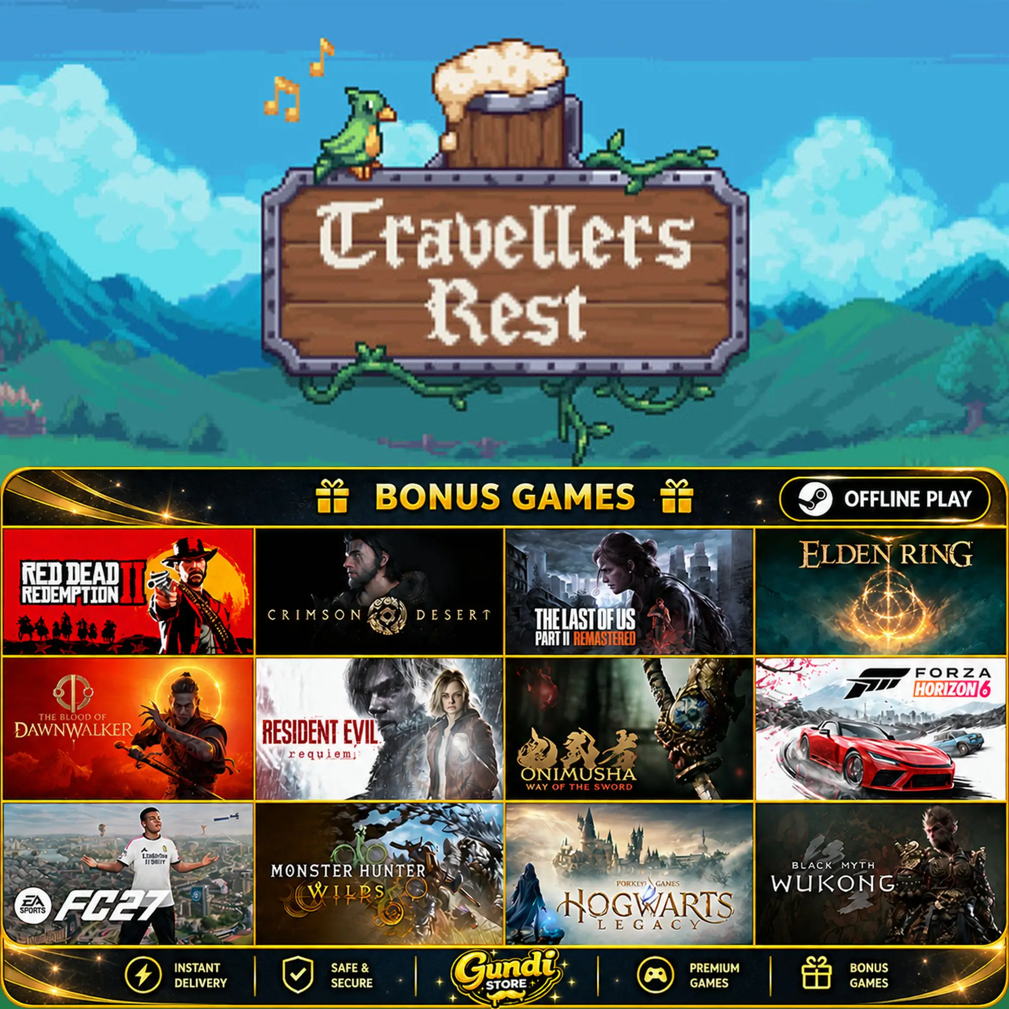 [AUTO CODE] - Travellers Rest + BONUS GAME