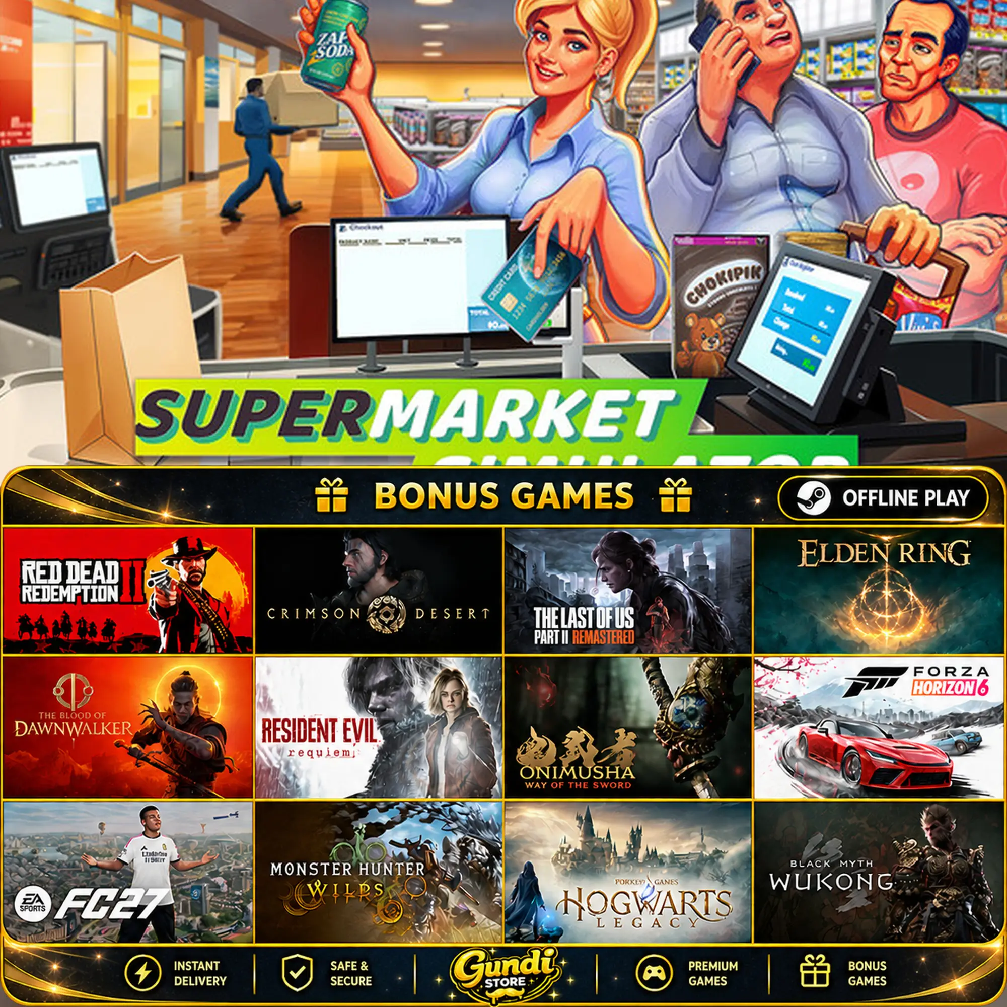 [AUTO CODE] - Supermarket Simulator + BONUS GAME