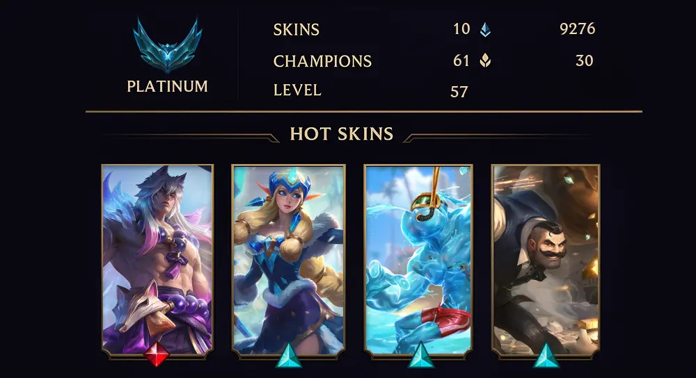 PLATINUM II - 57 LVL - 10 SKIN