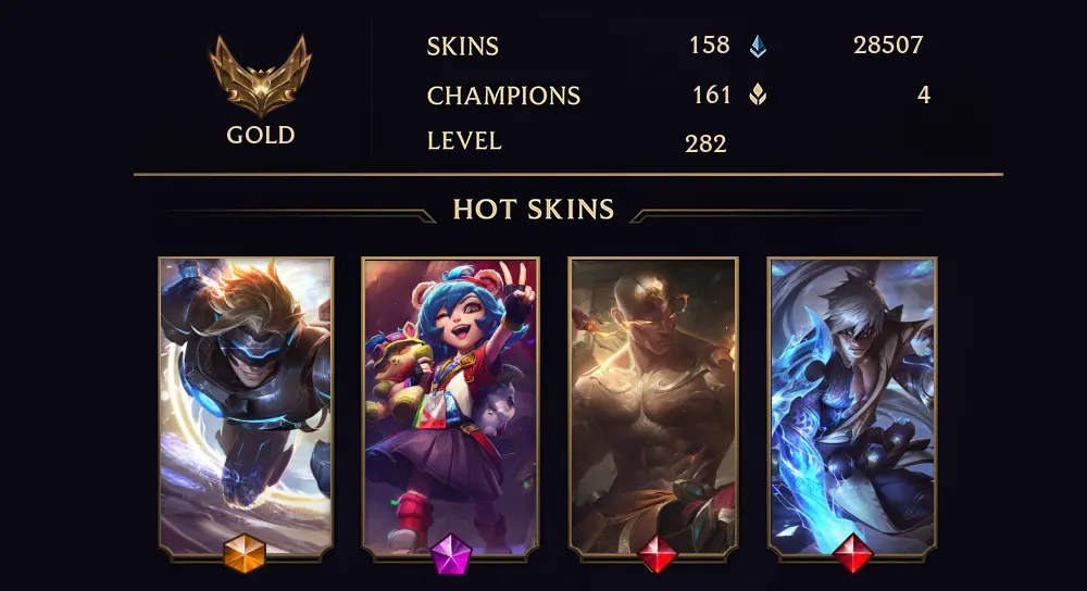 GOLD II - 282 LVL - 158 SKIN