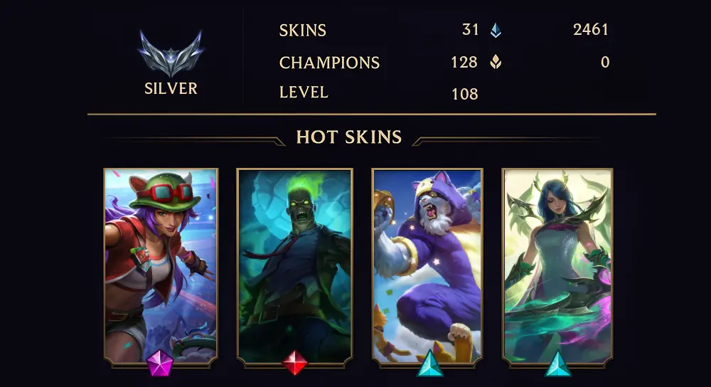 SILVER I - 108 LVL - 31 SKIN