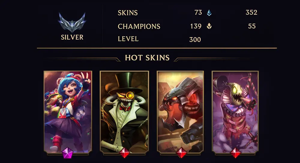 SILVER IV - 300 LVL - 73 SKIN