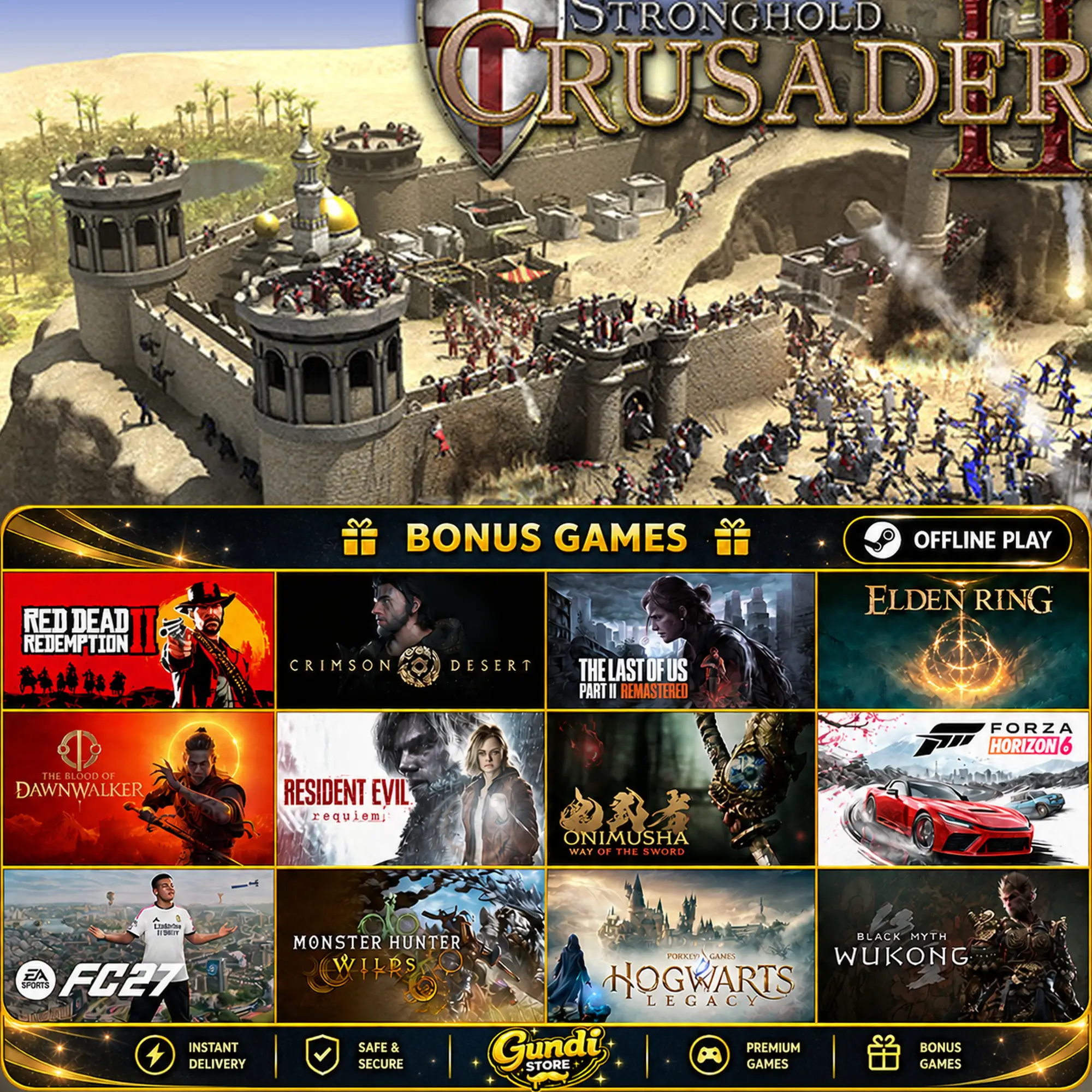 [AUTO CODE] - Stronghold Crusader 2 + BONUS GAME