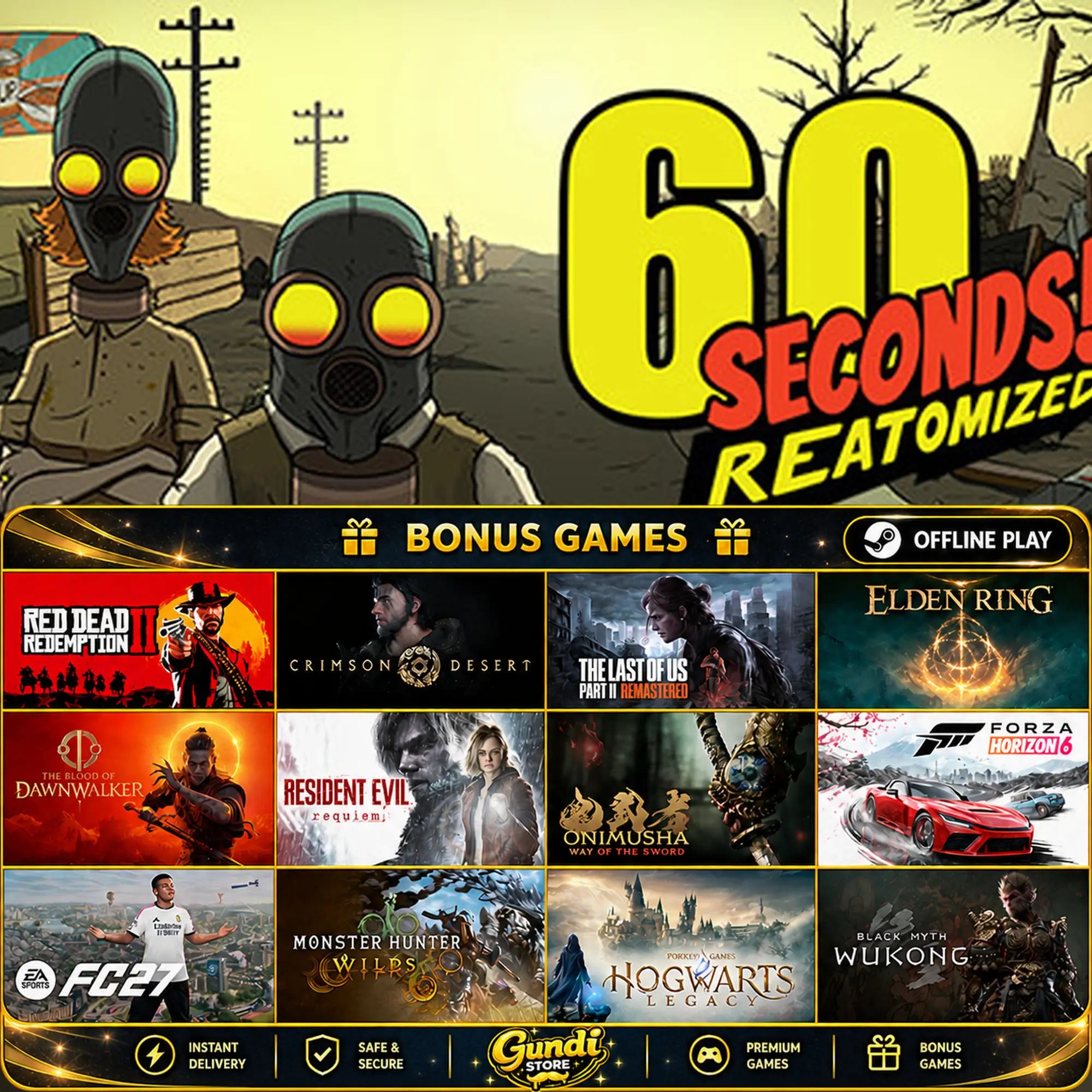 [AUTO CODE] - 60 Seconds! Reatomized + BONUS GAME