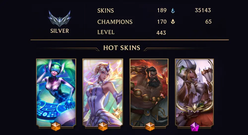 SILVER I - 443 LVL - 189 SKIN