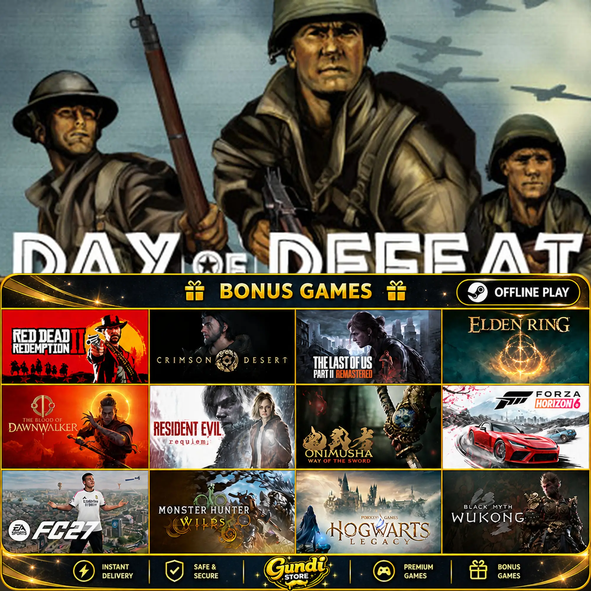 [AUTO CODE] - Day of Defeat + BONUS GAME