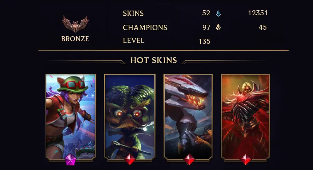 BRONZE IV - 135 LVL - 52 SKIN