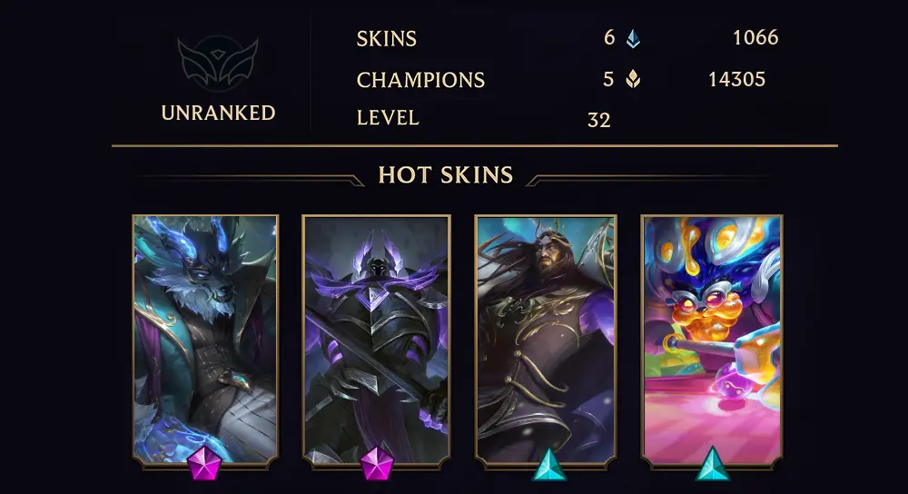 UNRANKED - 32 LVL - 6 SKIN