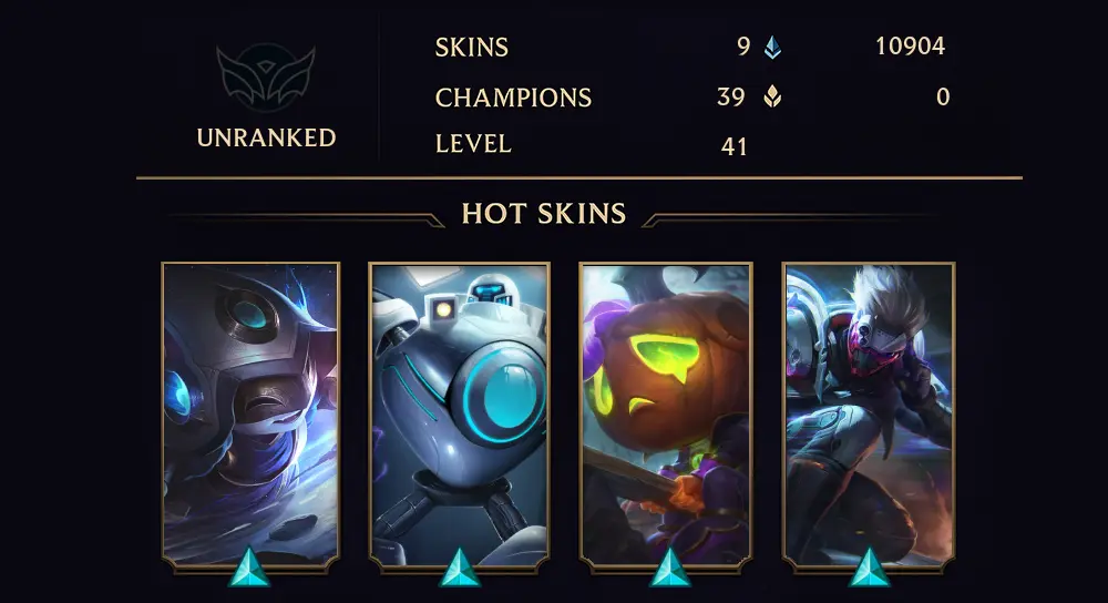 UNRANKED - 41 LVL - 9 SKIN