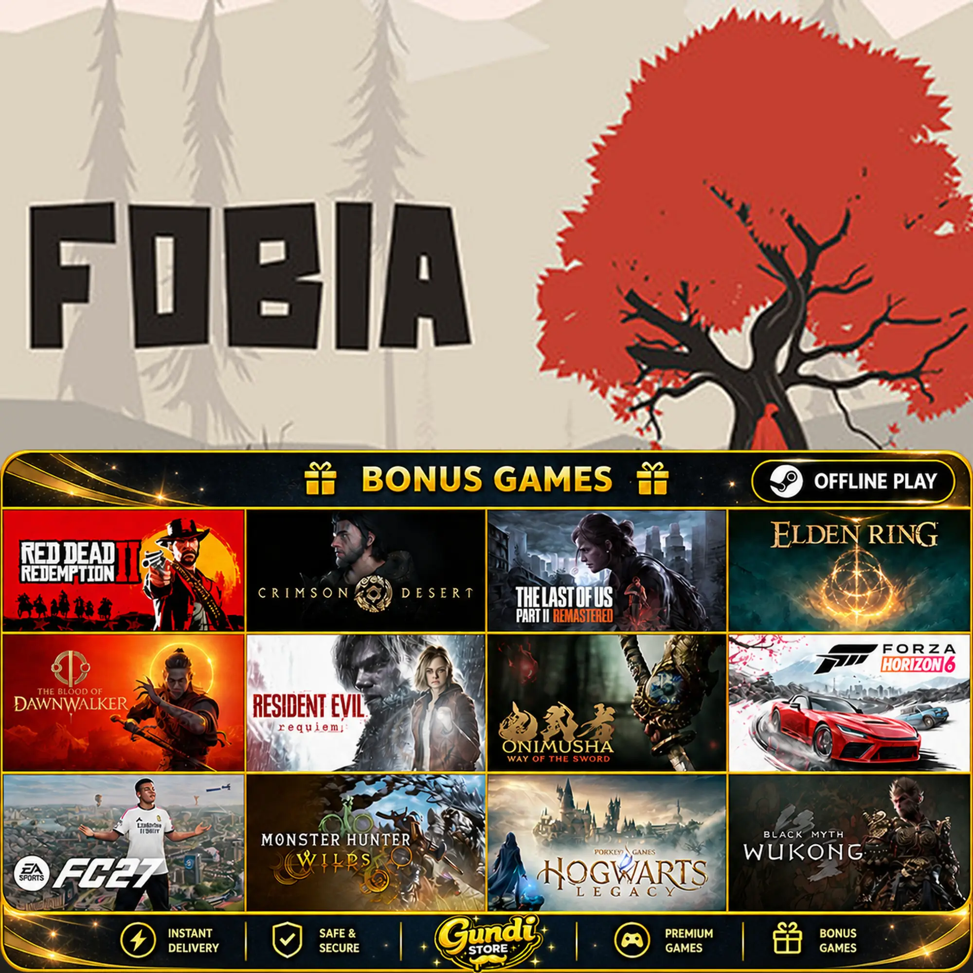 [AUTO CODE] - Fobia + BONUS GAME