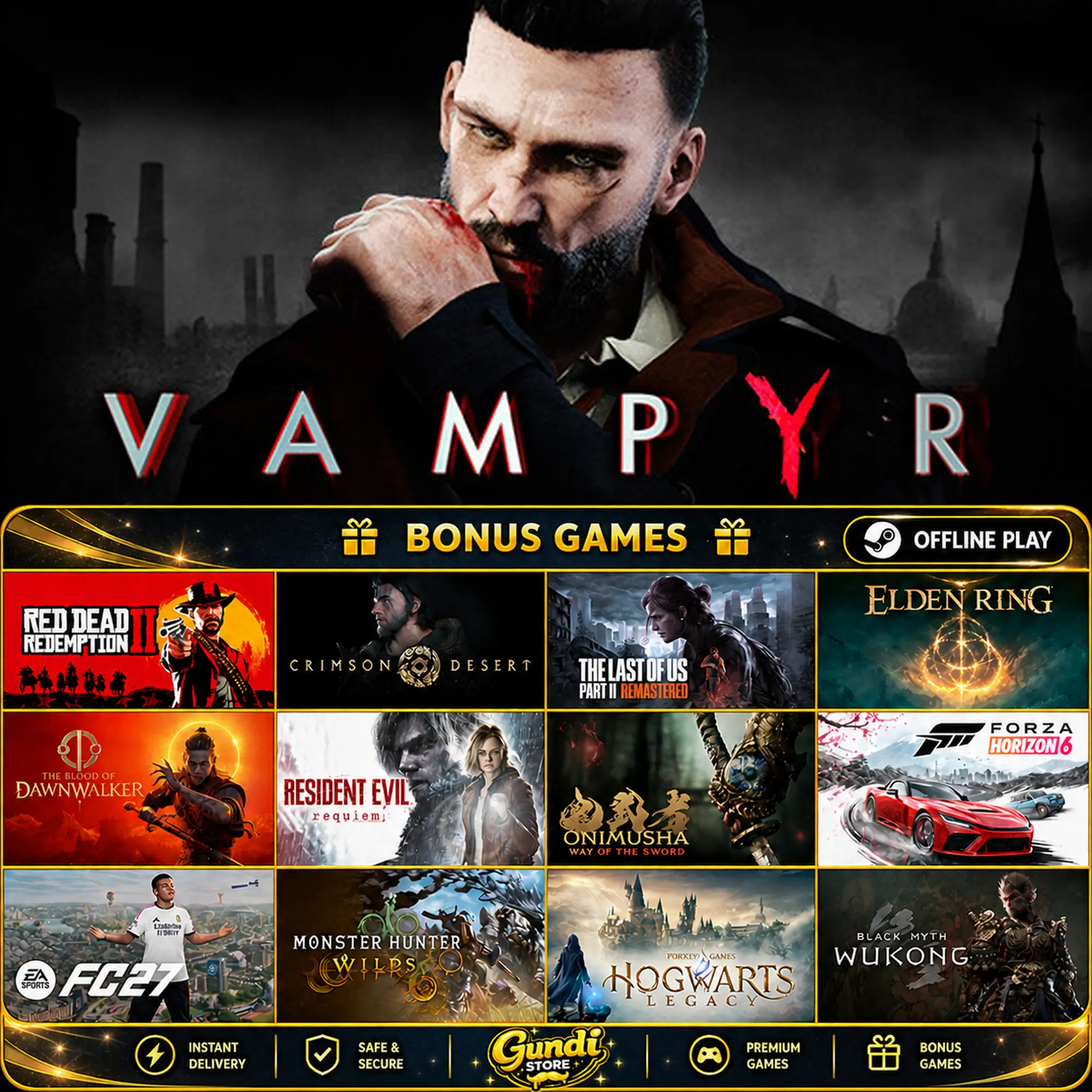 [AUTO CODE] - Vampyr + BONUS GAME