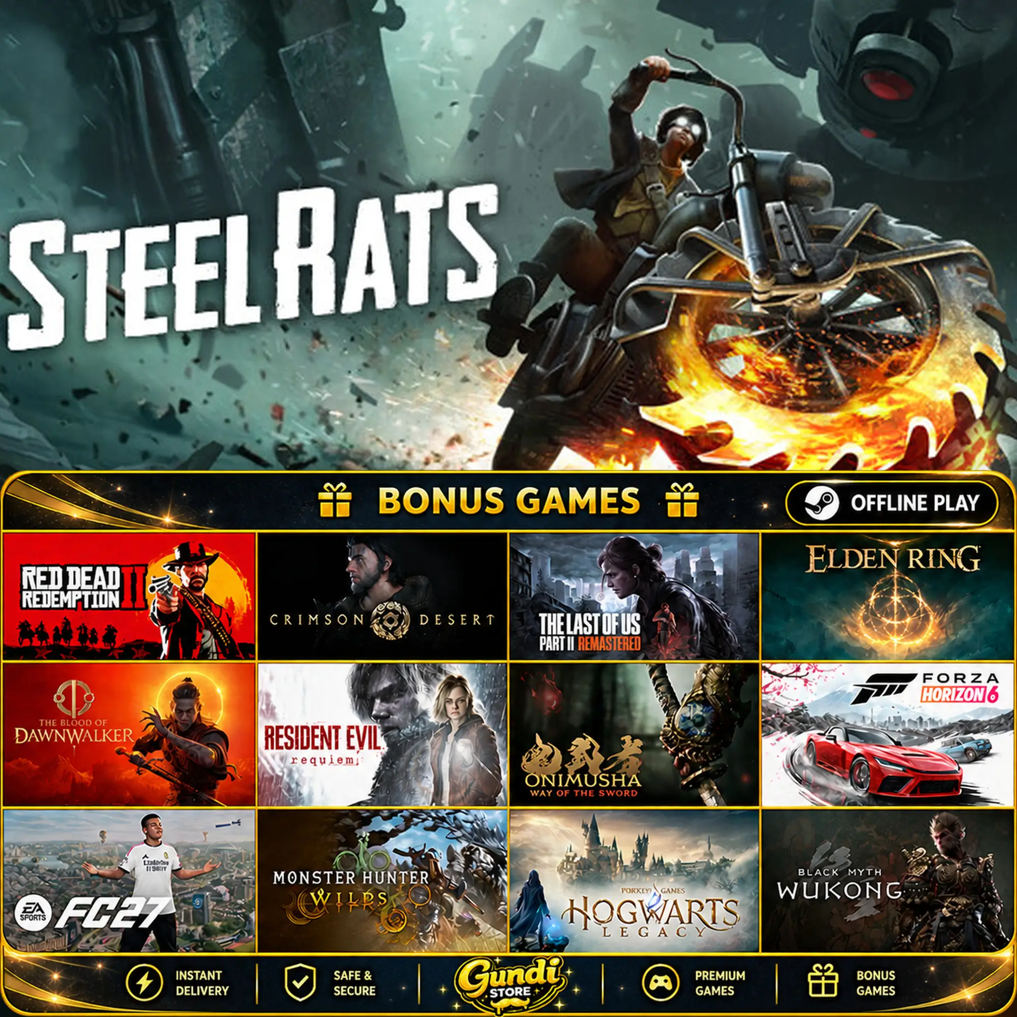 [AUTO CODE] - Steel Rats + BONUS GAME