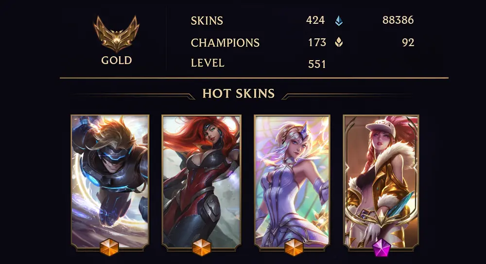 GOLD I - 551 LVL - 424 SKIN