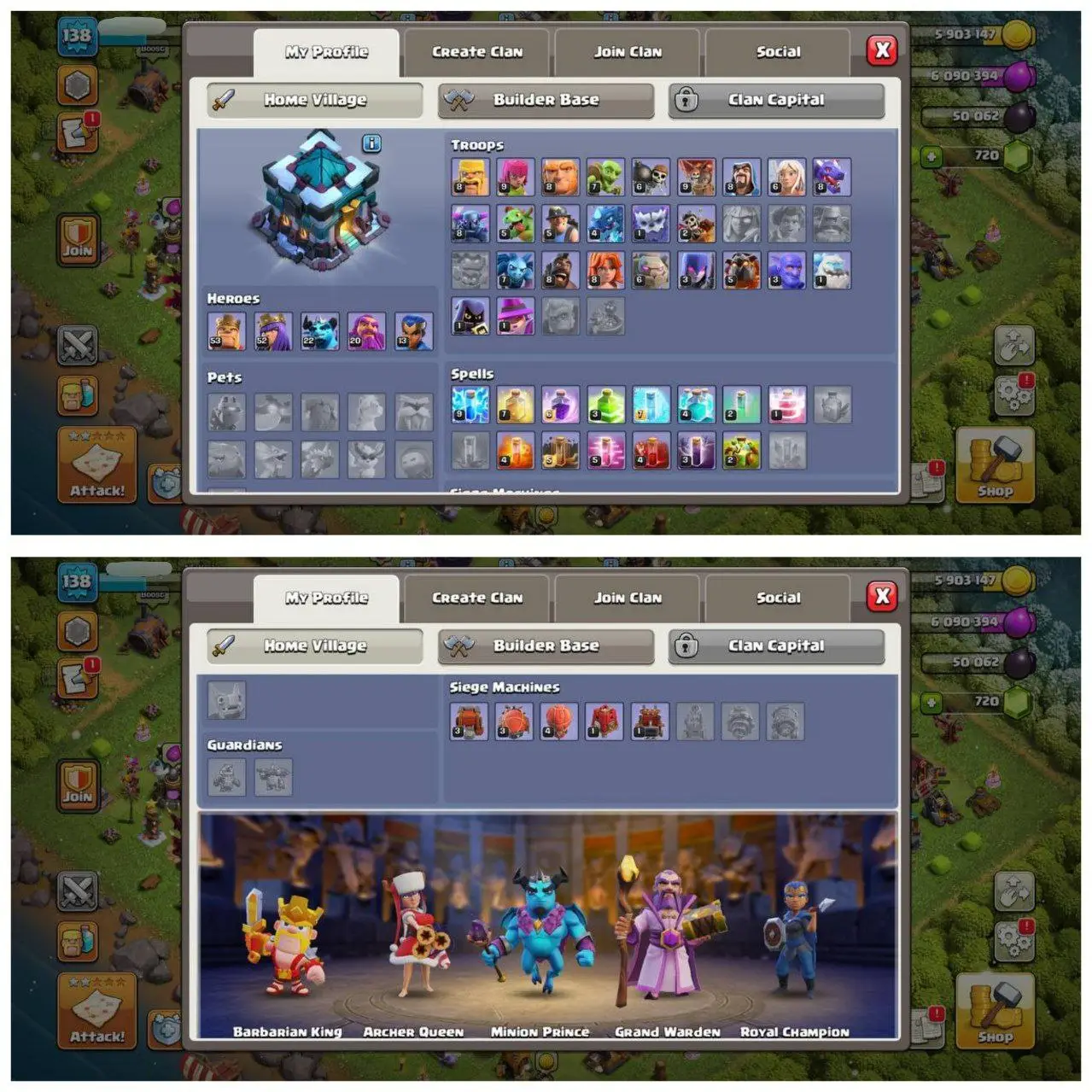 {60% DISCOUNT} TH13 NEW BASE ID⚡️XP-138⚡️HERO 53-52-22-20-13⚡️720 GEMS AVAILABLE ⚡️OP LAB⚡️INSTANT DELIVERY 🚚