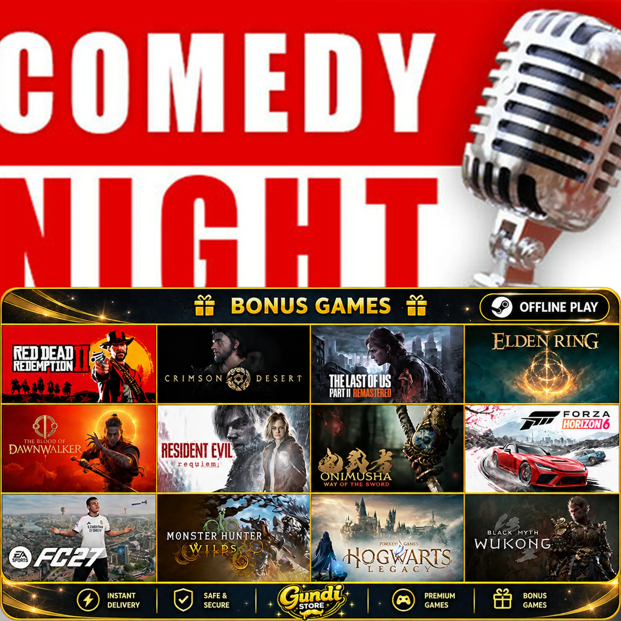 [AUTO CODE] - Comedy Night + BONUS GAME