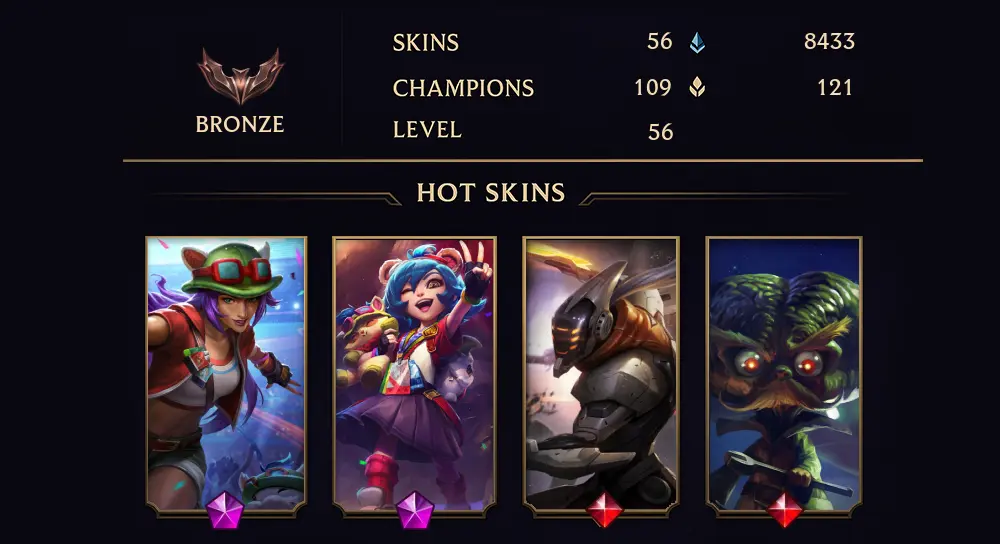 BRONZE I - 56 LVL - 56 SKIN