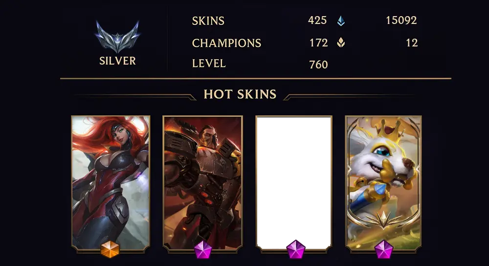 SILVER IV - 760 LVL - 425 SKIN