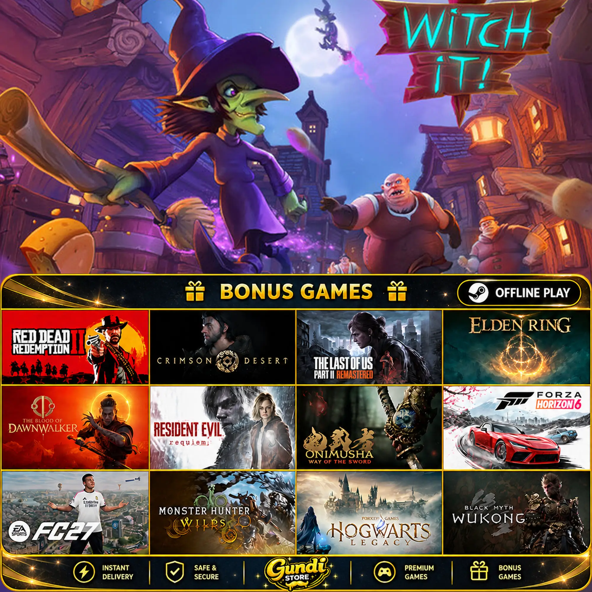 [AUTO CODE] - Witch It + BONUS GAME
