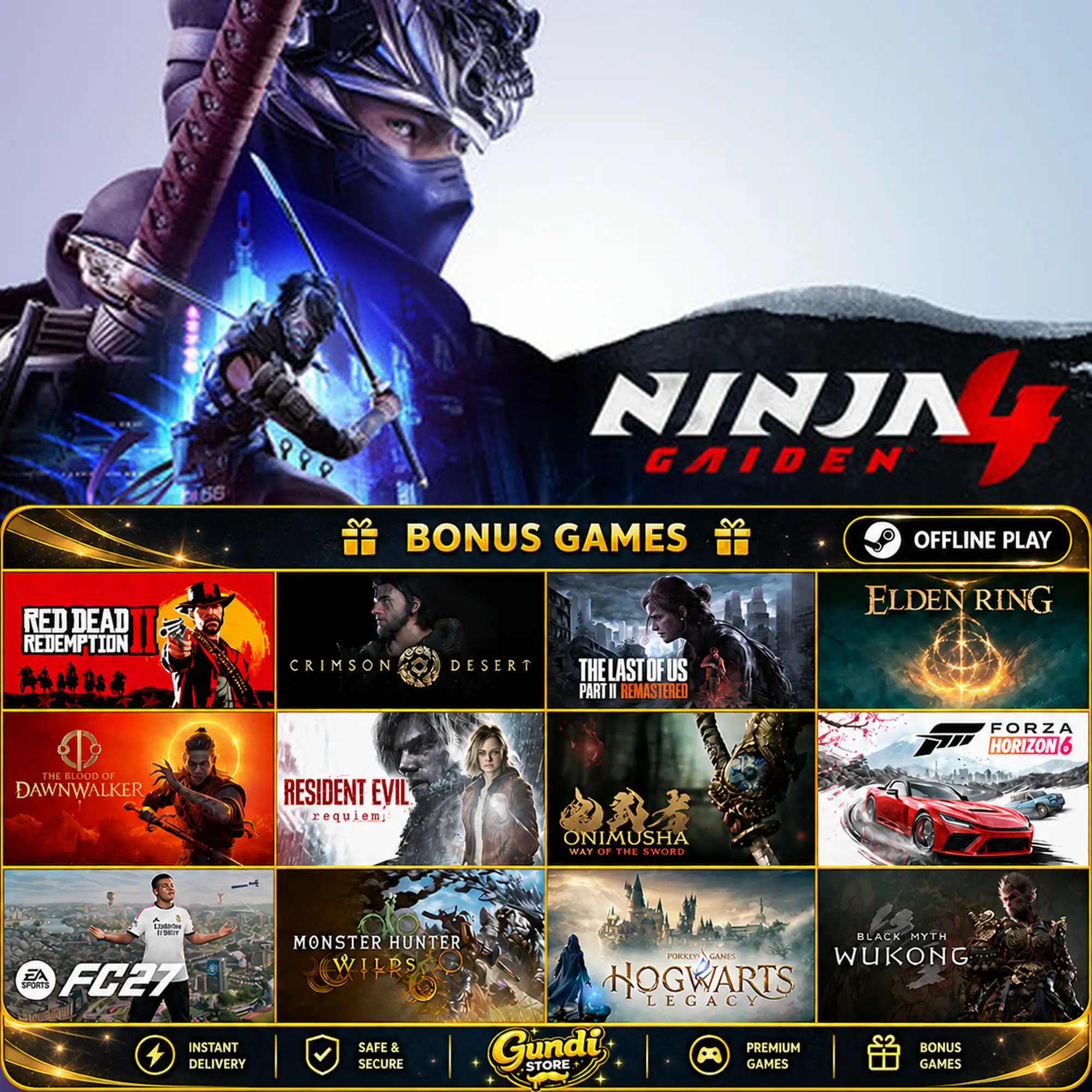[AUTO CODE] - NINJA GAIDEN 4 + BONUS GAME