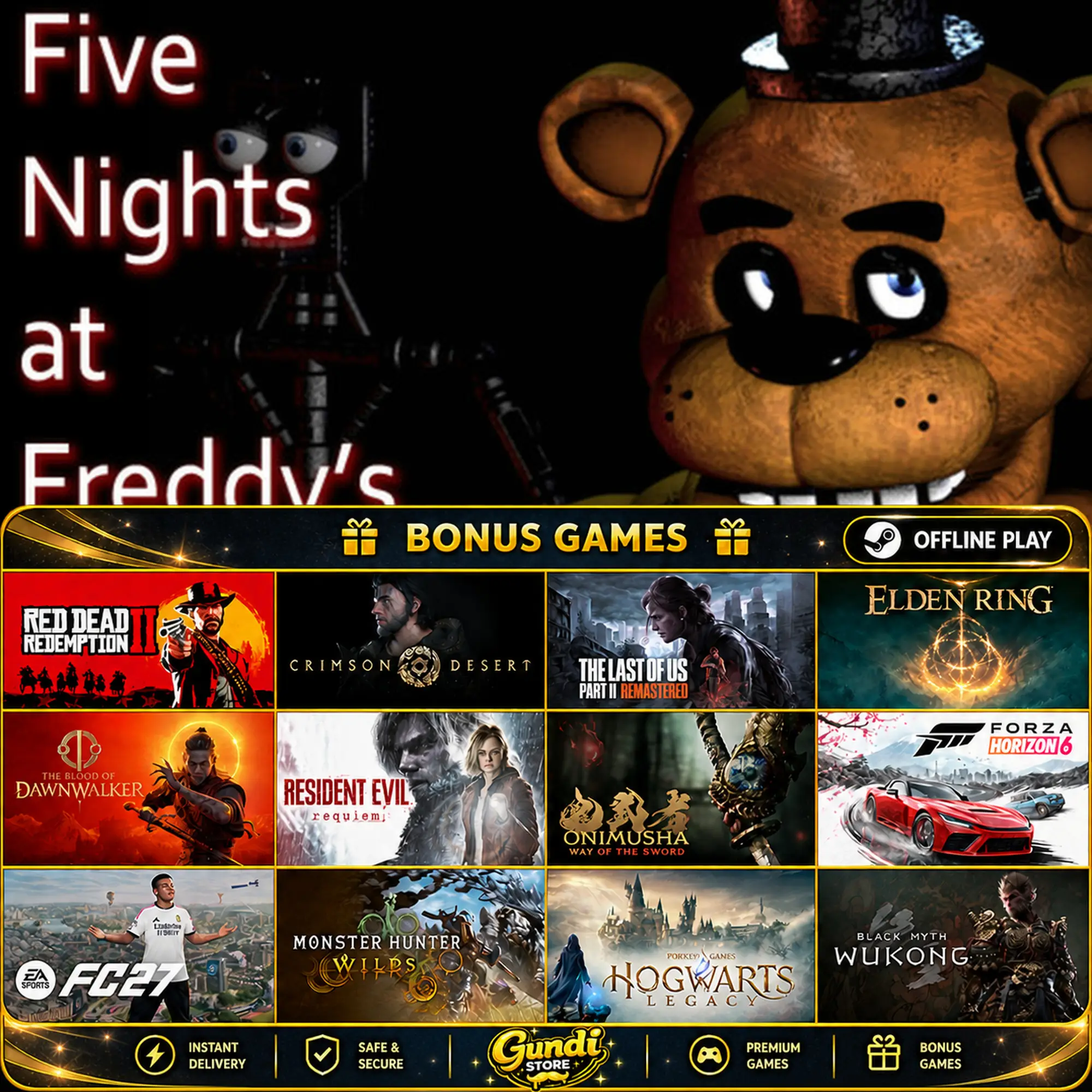 [AUTO CODE] - Five Nights at Freddy's + BONUS GAME