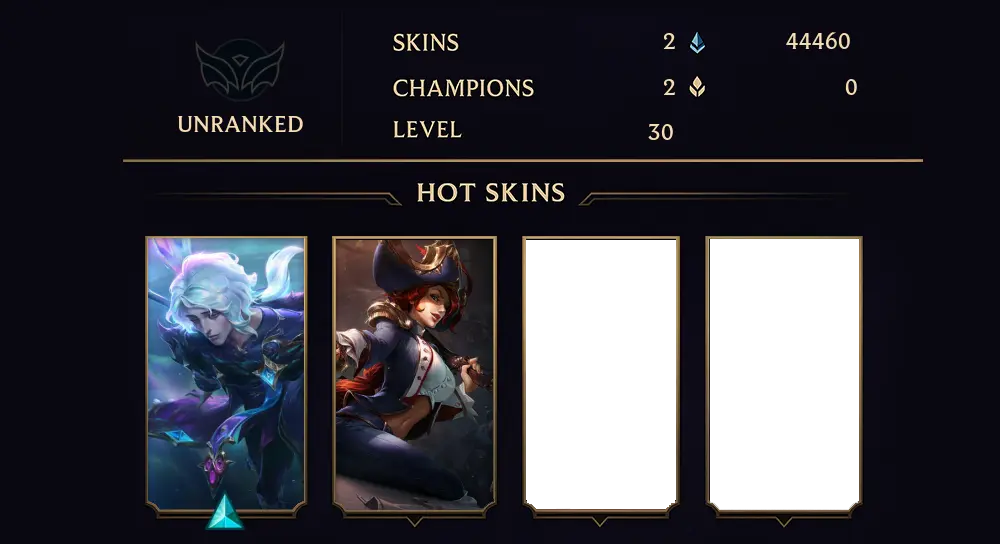 UNRANKED - 30 LVL - 2 SKIN