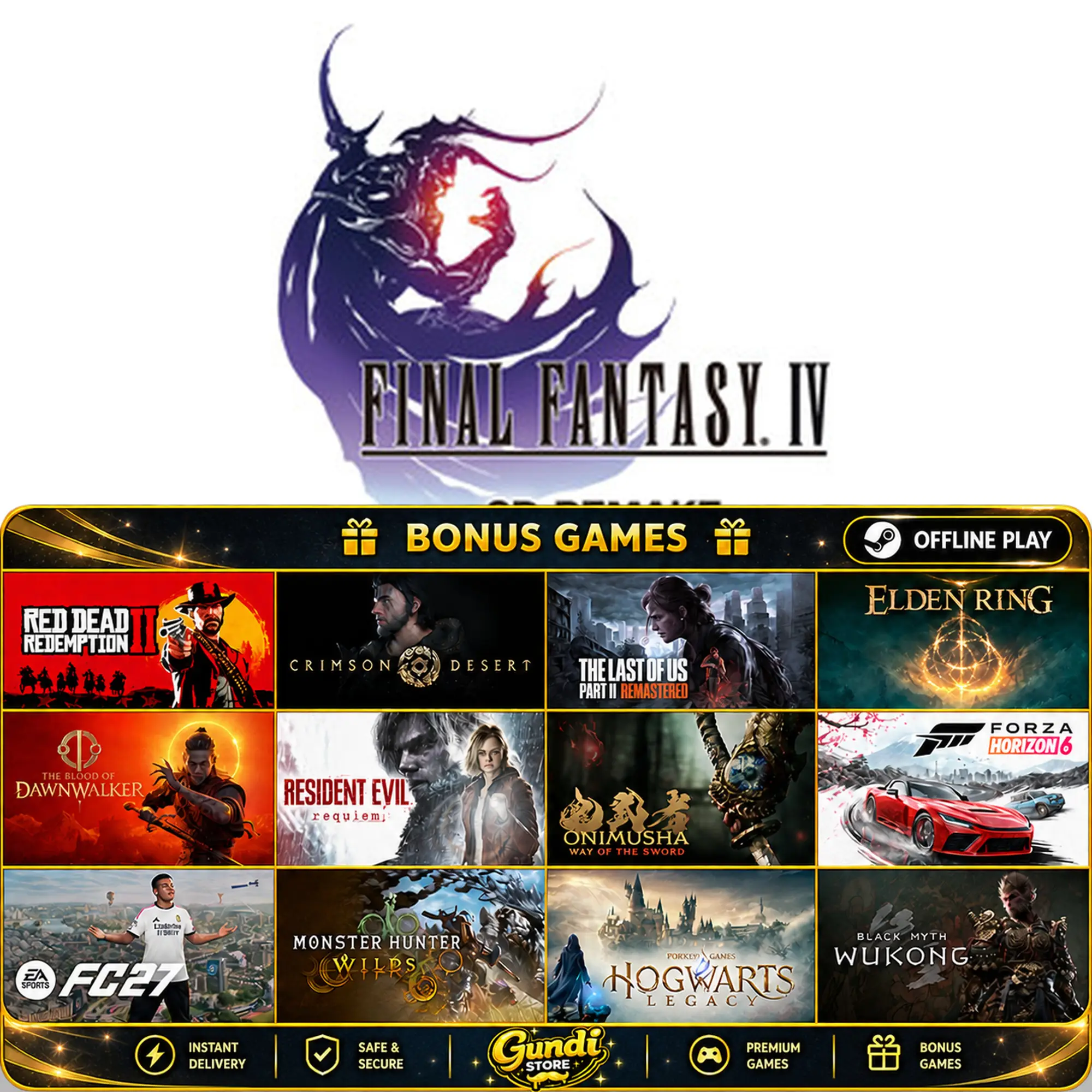 [AUTO CODE] - Final Fantasy IV (3D Remake) + BONUS GAME