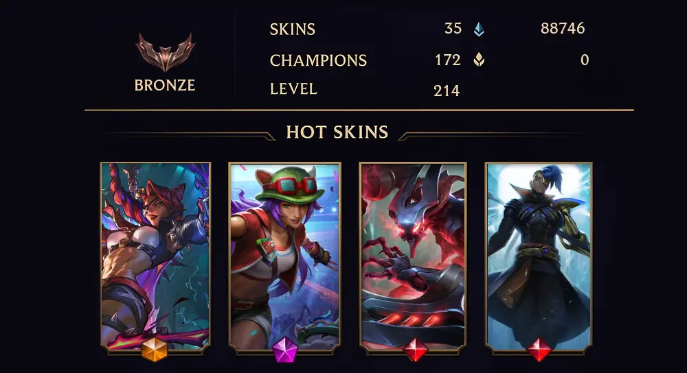 BRONZE IV - 214 LVL - 35 SKIN