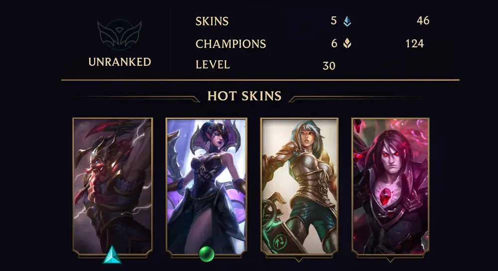 UNRANKED - 30 LVL - 5 SKIN