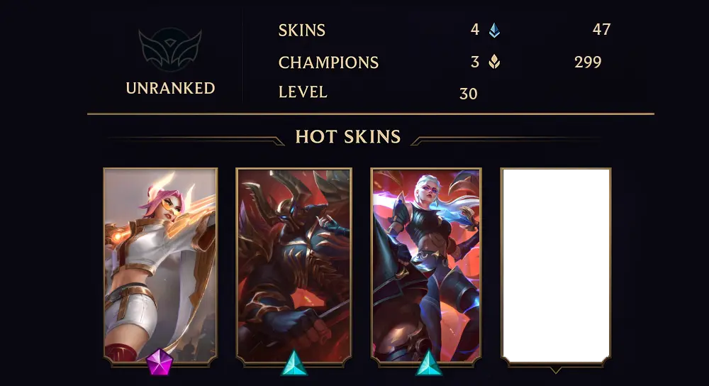 UNRANKED - 30 LVL - 4 SKIN