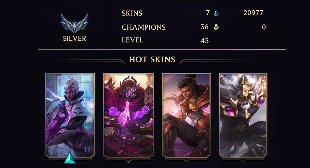 SILVER II - 45 LVL - 7 SKIN